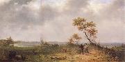 Martin Johnson Heade Zwei Jager in einer Landschaft oil